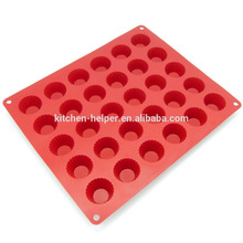 China Profesional Fabricante Alimentos Grado 30 Cavidad Cake Herramientas Calor Resistente Silicona Mini Cake Mold